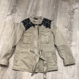 Gap Green & Navy Lace Detail Utility Jacket.